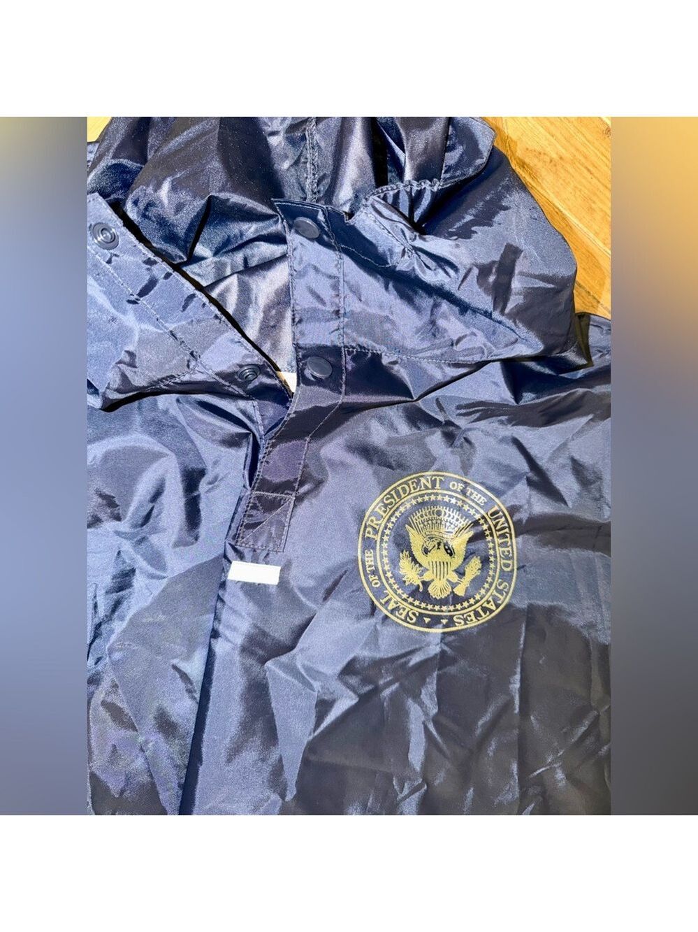 Rain poncho/windbreaker -Team 365- easy pack w/reflective accents - presidential